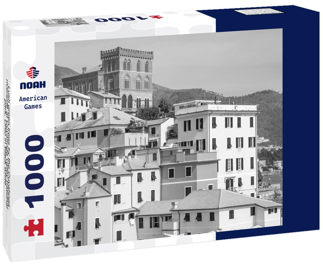 Noah Jigsaw Puzzle Lush green trees by the Cuyahoga riverside at Cuyahoga valley national park, Ohio in black white 1000 pieces