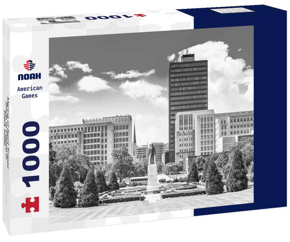 Noah Jigsaw Puzzle Marina of Saint Tropez, South of France in black white 1000 pieces