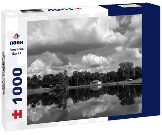Noah Jigsaw Puzzle Birmingham, Alabama, USA downtown cityscape at dusk in black white 1000 pieces