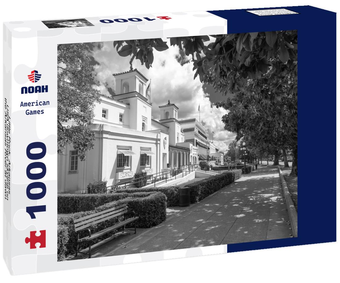 Noah Jigsaw Puzzle Little Rock, Arkansas, USA downtown skyline on the Arkansas River at dawn in black white 1000 pieces