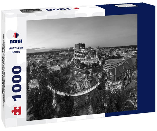 Noah Jigsaw Puzzle Colorful sky over the Black Canyon, the Black Canyon of the Gunnison National Park, Colorado in black white 1000 pieces