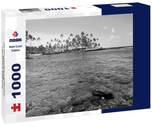 Noah Jigsaw Puzzle Old town and harbor of Mandello del Lario in Italy - Lake Como in black white 1000 pieces