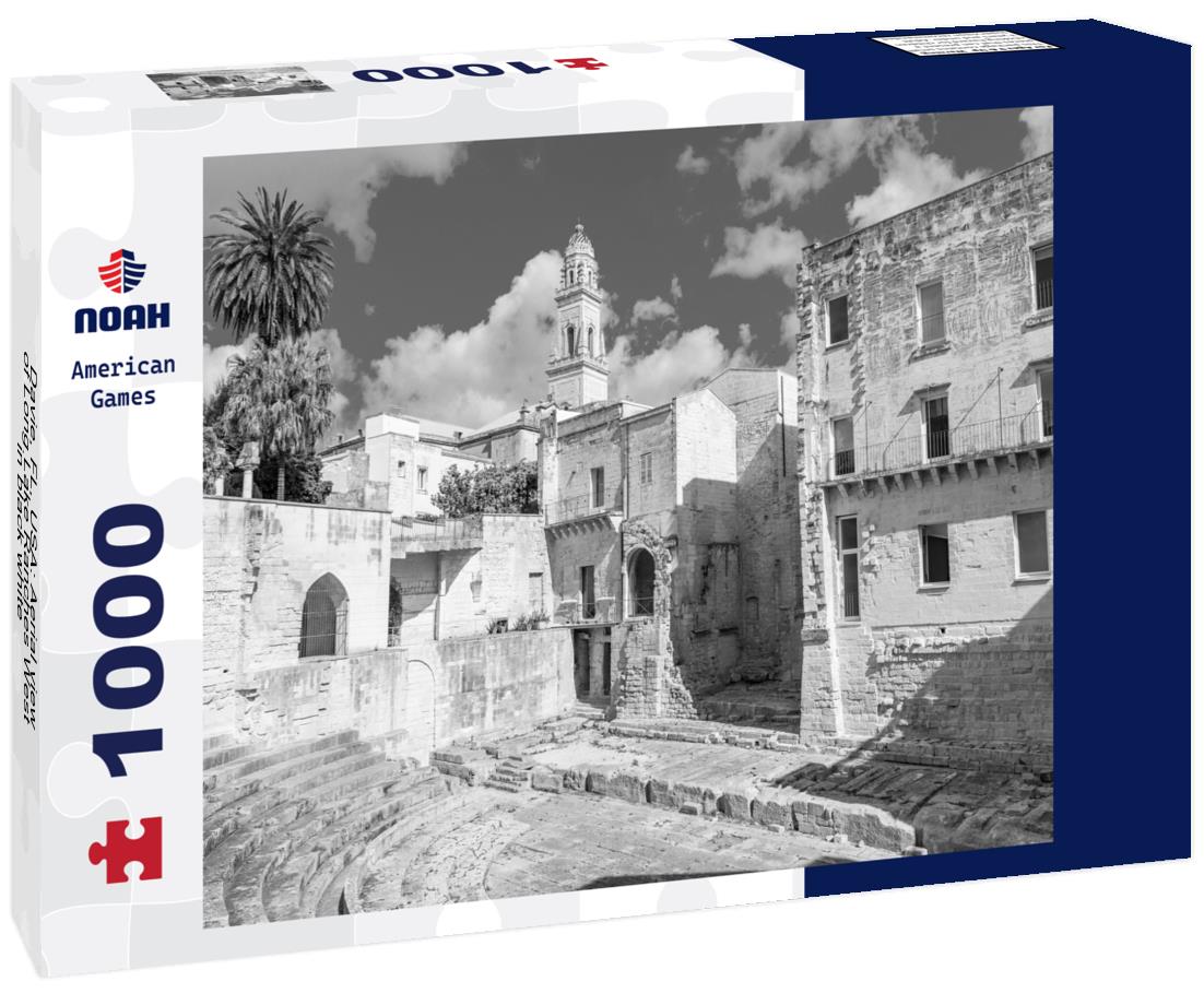 Noah Jigsaw Puzzle Davie, FL, USA: Aerial view of Long Lake Ranches West in black white 1000 pieces