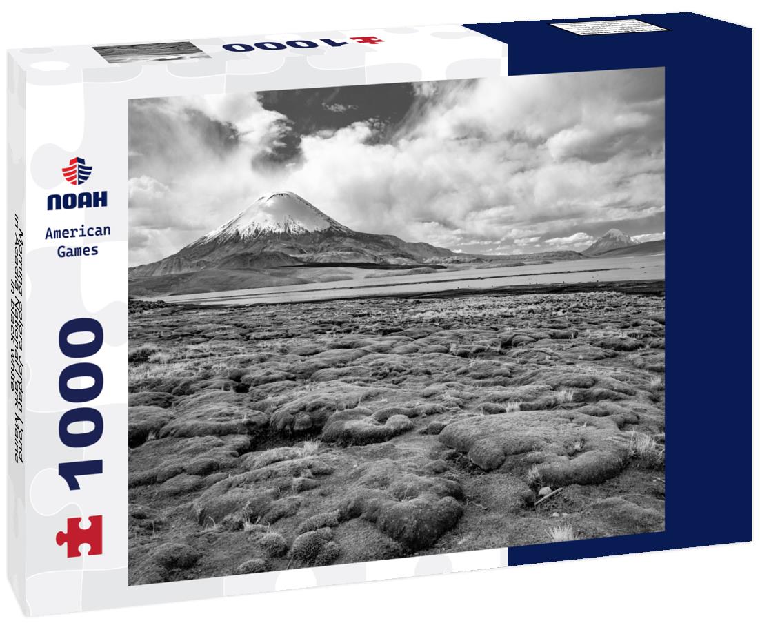 Noah Jigsaw Puzzle Morning colors Jordan Pond in Acadia National Park Maine in black white 1000 pieces