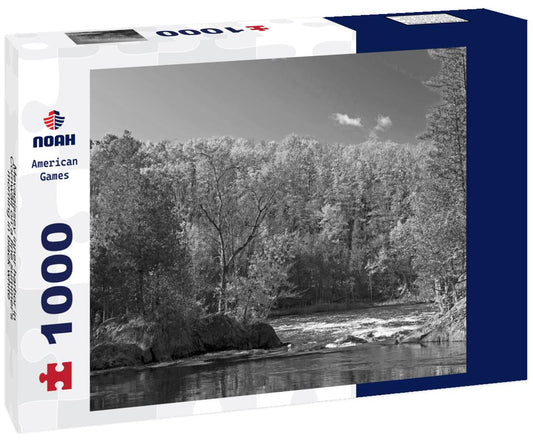 Noah Jigsaw Puzzle Mevagissey inner harbor in Cornwall on a fine summer's morning in black white 1000 pieces