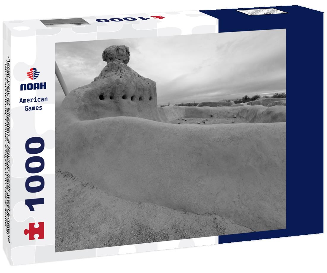 Noah Jigsaw Puzzle Aerial view of Chester, a town in north west England, known for its extensive Roman walls built of local red sandstone, United Kingdom in black white 1000 pieces