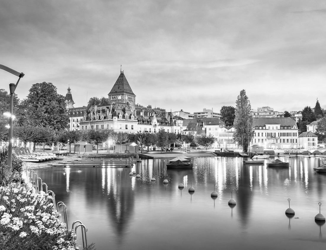 Noah Jigsaw Puzzle A moss-covered plateau with small pools of water. Weismann's Peak in Rwenzori Mountains National Park, Uganda in black white 1000 pieces