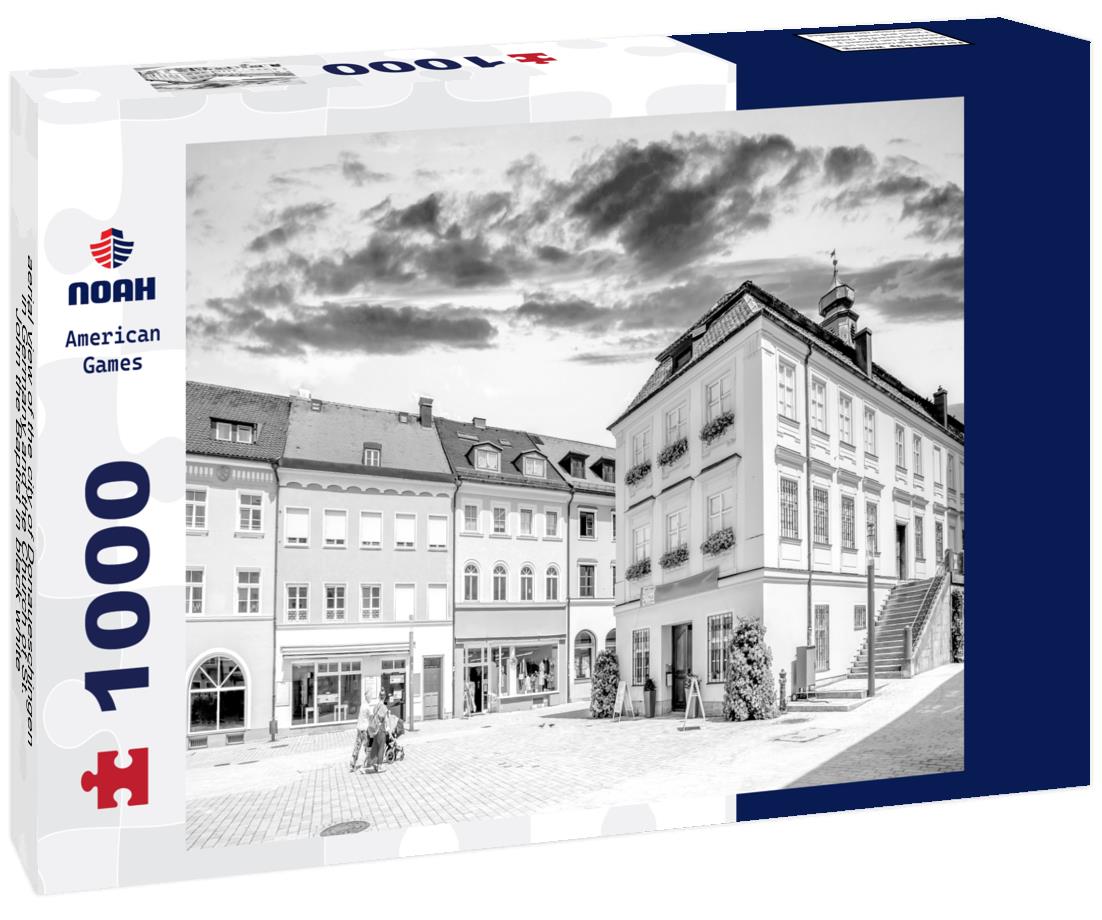 Noah Jigsaw Puzzle aerial view of the city of Donaueschingen in Germany and the Church of St. John the Baptist in black white 1000 pieces