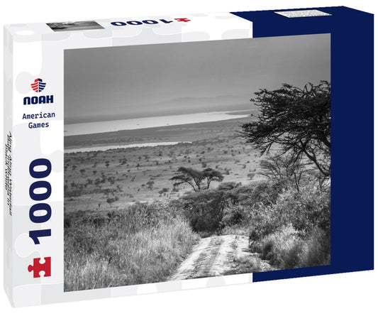 Noah Jigsaw Puzzle Aling Aling Waterfall, Bali, Indonesia in black white 1000 pieces