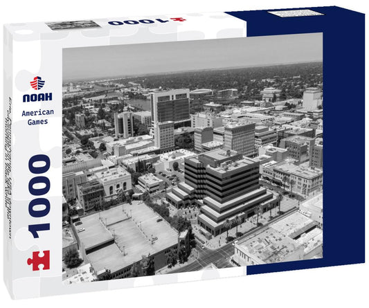 Noah Jigsaw Puzzle Erie, Pennsylvania, USA downtown cityscape on the lake in the morning in black white 1000 pieces