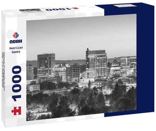 Noah Jigsaw Puzzle historic buildings in the old town of Kempten - Allgäu in black white 1000 pieces