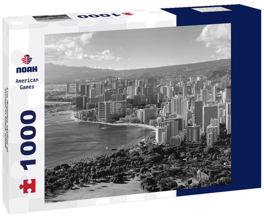 Noah Jigsaw Puzzle Los Angeles skyline at sunset in black white 1000 pieces