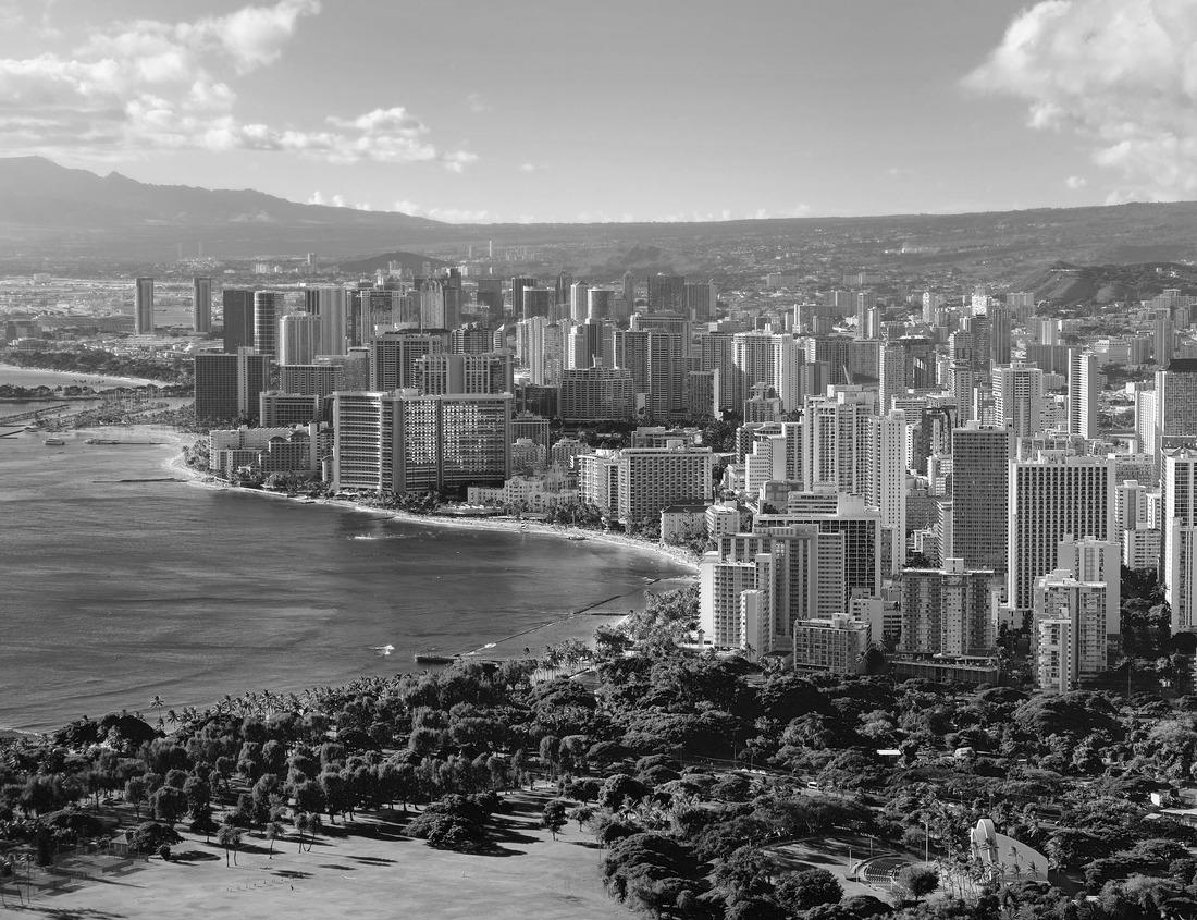 Noah Jigsaw Puzzle Los Angeles skyline at sunset in black white 1000 pieces