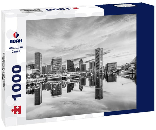 Noah Jigsaw Puzzle Downtown Fort Collins, Colorado in Autumn in black white 1000 pieces