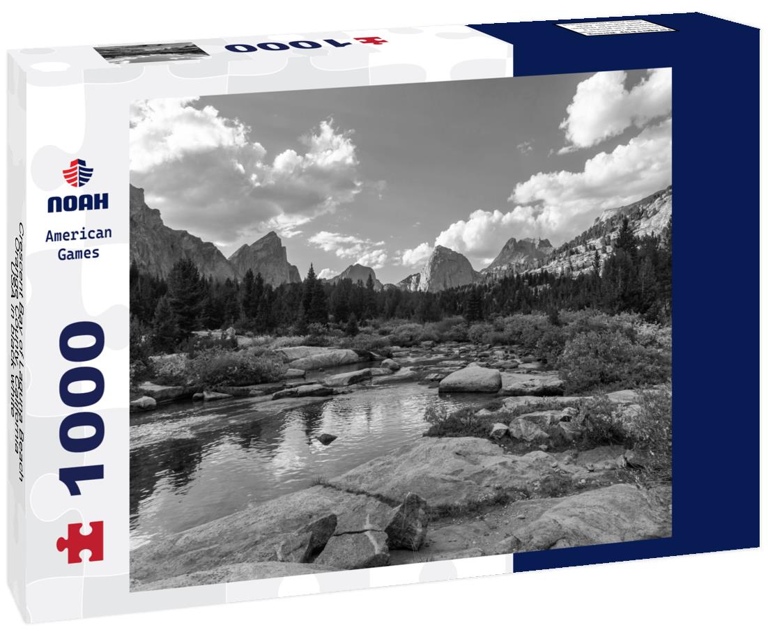 Noah Jigsaw Puzzle Crescent Bay of Laguna Beach, Orange County, California USA in black white 1000 pieces