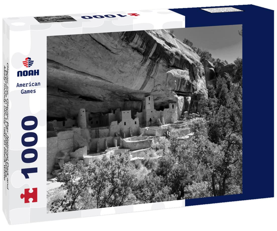 Noah Jigsaw Puzzle Glacier ice, Glacier Bay National Park and Preserve in the U.S. state of Alaska. Misty moody cloudy day in black white 1000 pieces