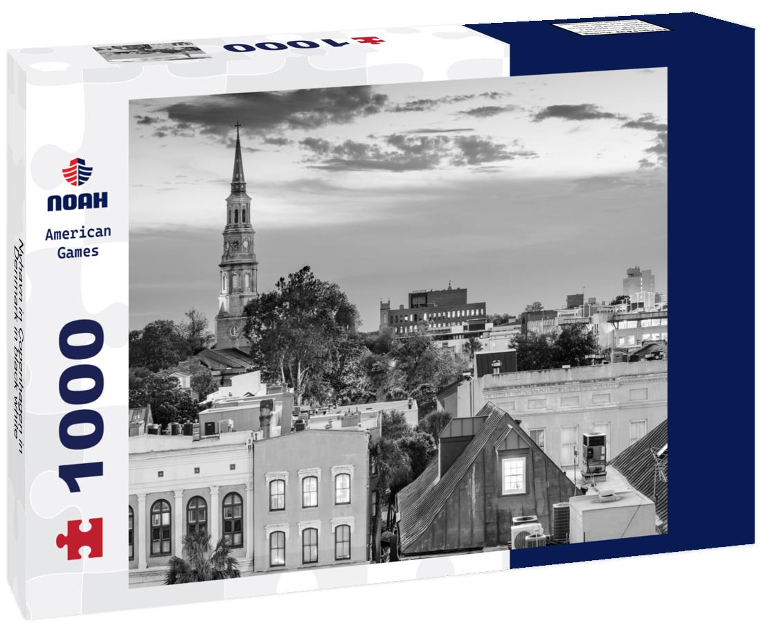 Noah Jigsaw Puzzle Nyhavn in Copenhagen in Denmark in black white 1000 pieces