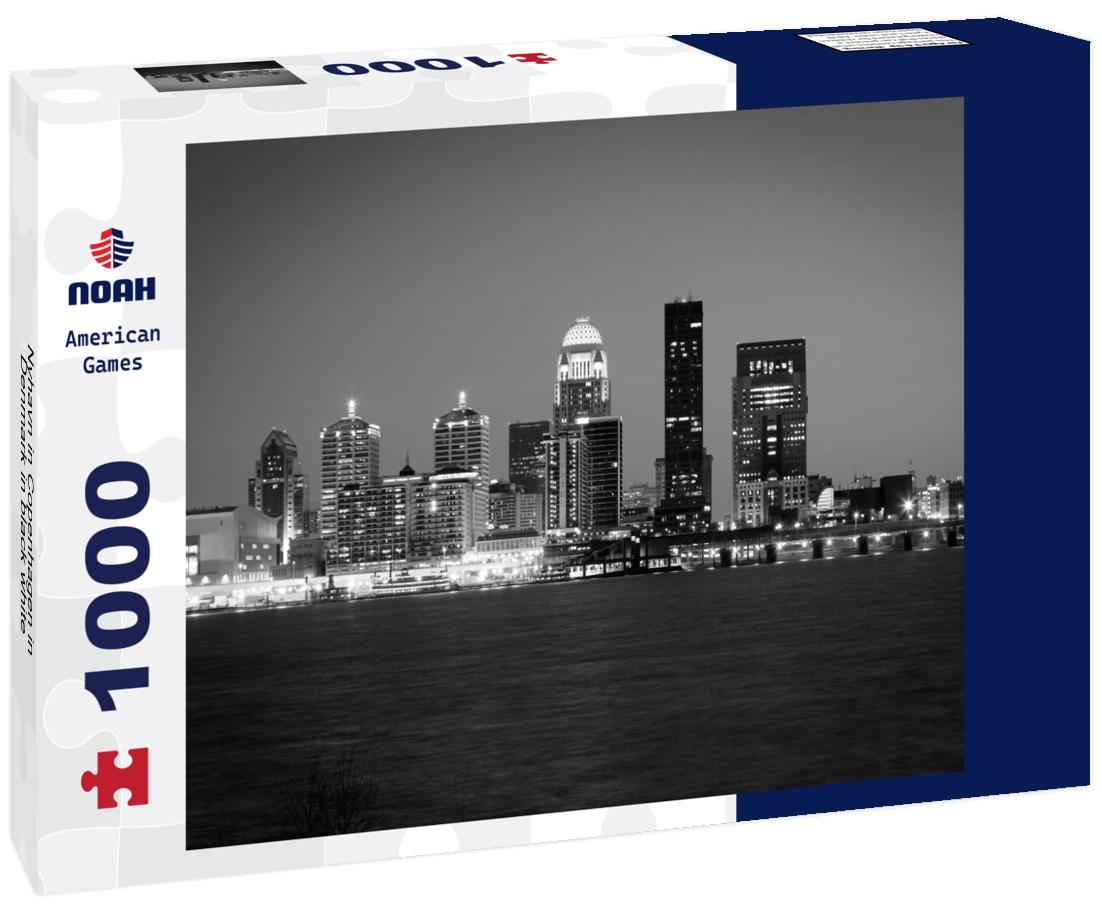 Noah Jigsaw Puzzle Nyhavn in Copenhagen in Denmark in black white 1000 pieces