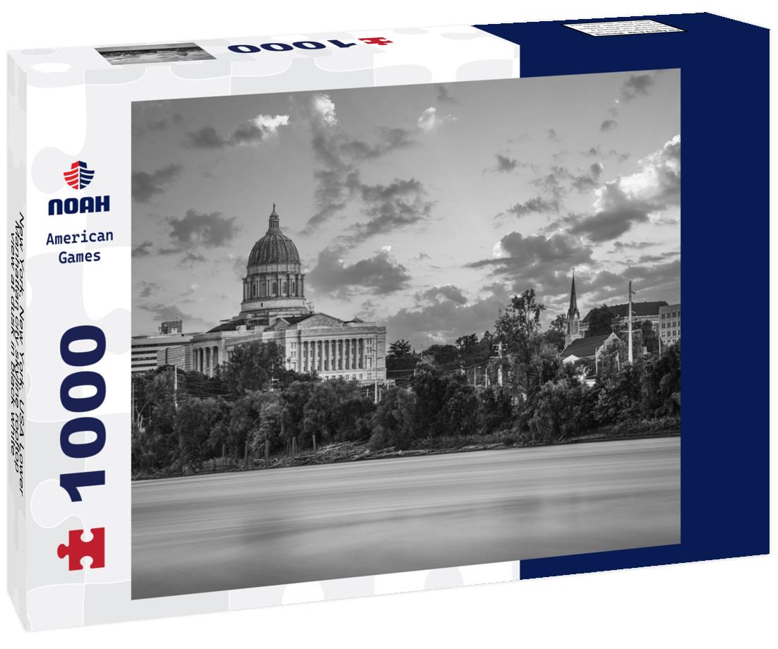 Noah Jigsaw Puzzle New York, New York, USA Lower Manhattan city skyline rooftop view at dusk in black white 1000 pieces