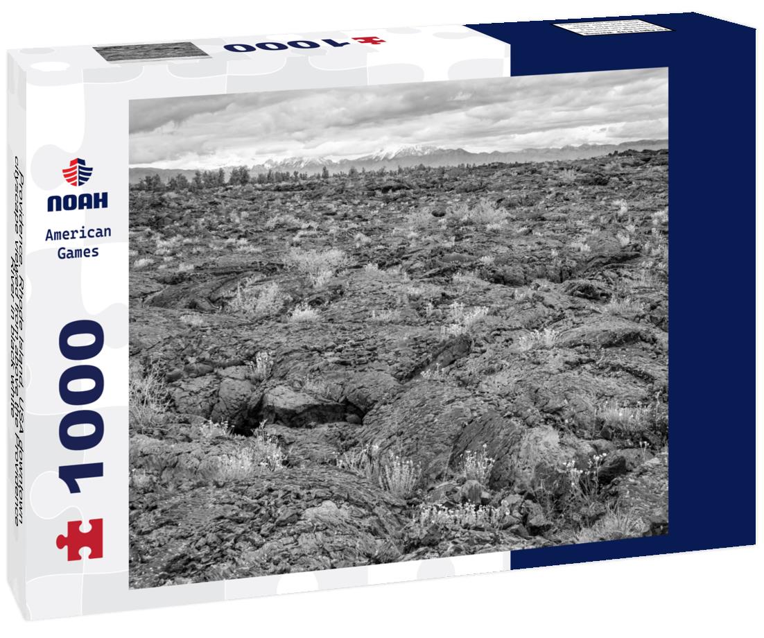 Noah Jigsaw Puzzle Providence, Rhode Island, USA downtown cityscape viewed from above the Providence River in black white 1000 pieces