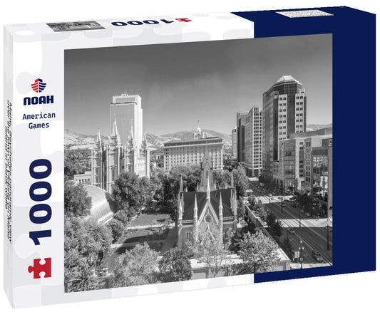 Noah Jigsaw Puzzle Mahe, Seychelles panoramic view over the town of Victoria on Mahe island in black white 1000 pieces