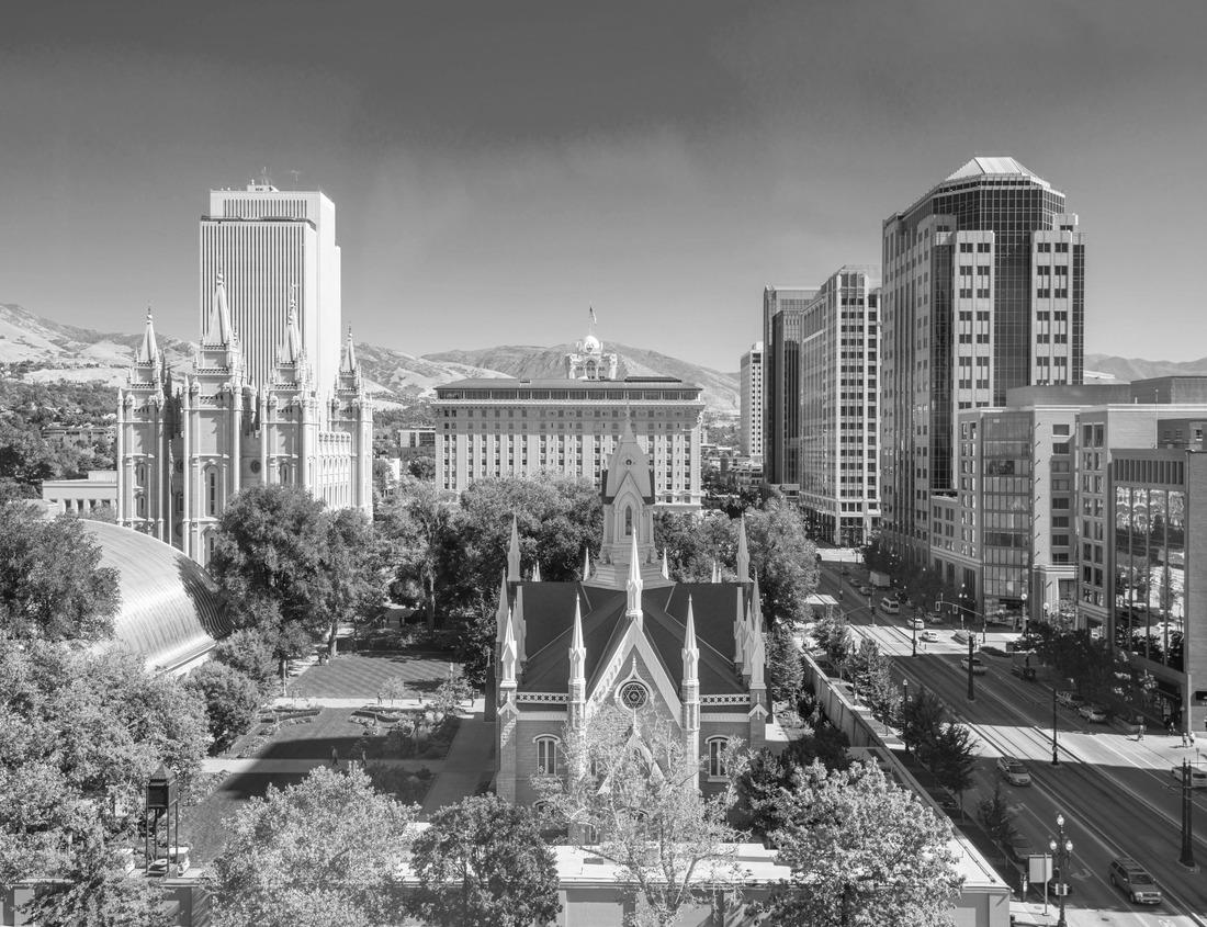 Noah Jigsaw Puzzle Mahe, Seychelles panoramic view over the town of Victoria on Mahe island in black white 1000 pieces