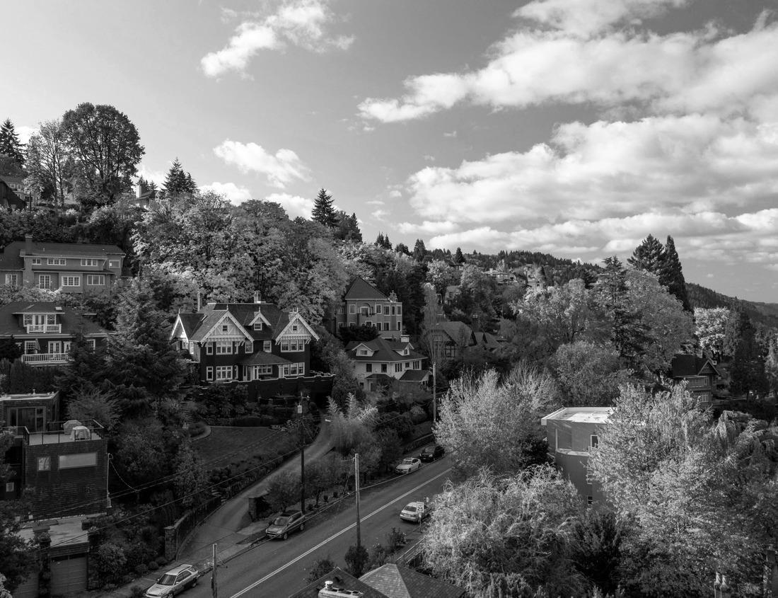 Noah Jigsaw Puzzle Aerial view of the beautiful sunrise landscape over the Edmond area near Oklahoma in black white 1000 pieces