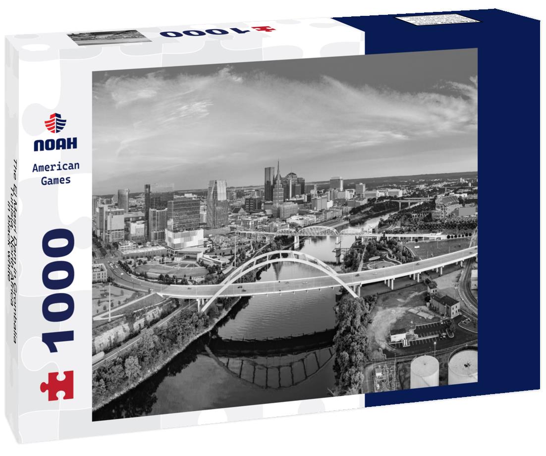 Noah Jigsaw Puzzle The El Masri Dam in Grombalia, Tunisia. North Africa in black white 1000 pieces