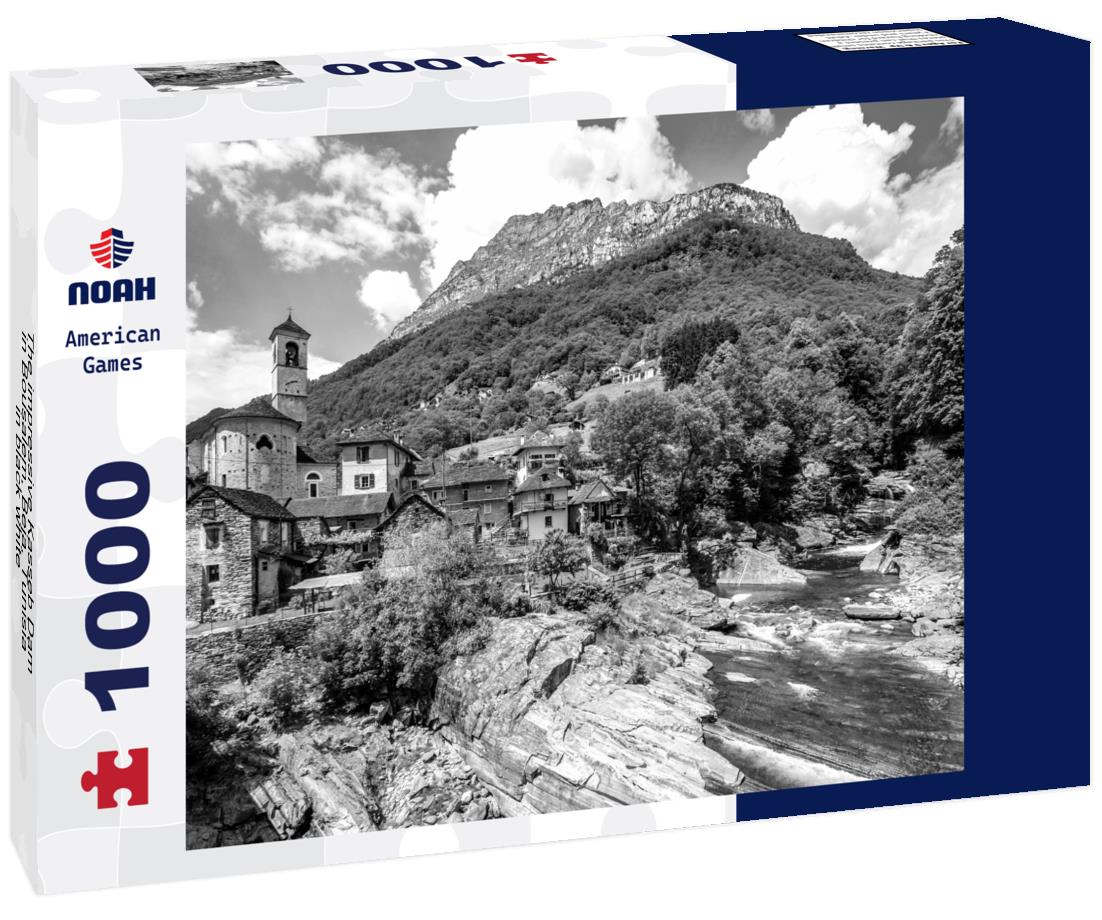 Noah Jigsaw Puzzle The impressive Kasseb Dam in Bousalem, Beja, Tunisia in black white 1000 pieces