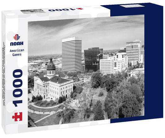 Noah Jigsaw Puzzle Panoramic view of the old town of Schaffhausen, Switzerland from the Munot fortress in black white 1000 pieces