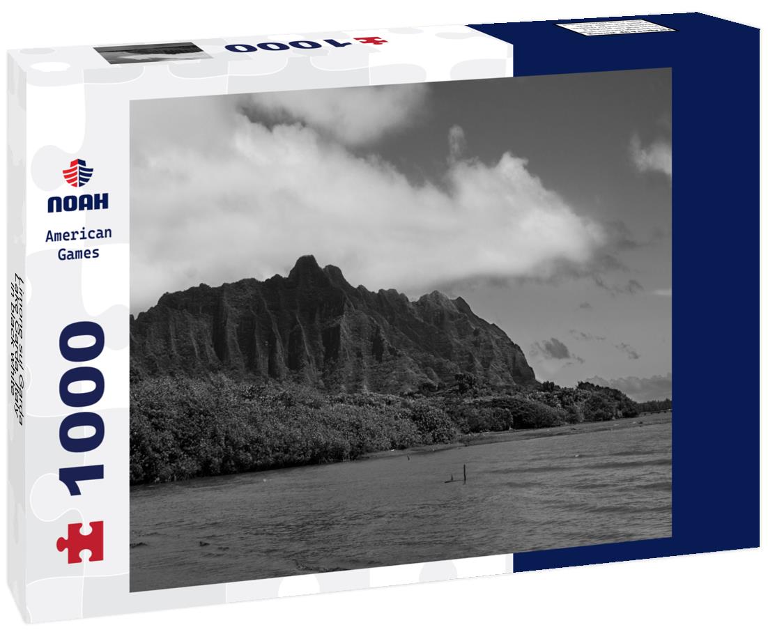 Noah Jigsaw Puzzle Limone sul Garda, Lake Garda, Italy in black white 1000 pieces