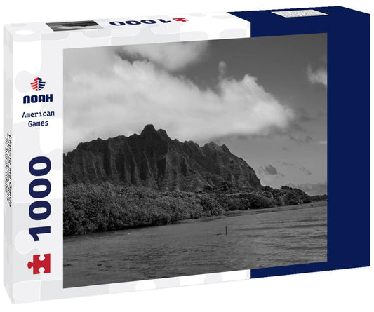 Noah Jigsaw Puzzle Limone sul Garda, Lake Garda, Italy in black white 1000 pieces