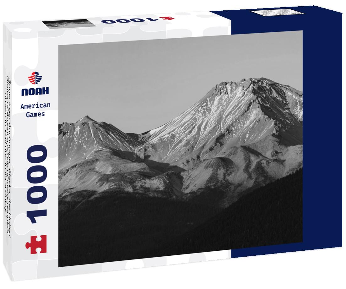 Noah Jigsaw Puzzle Snow town Anchorage, Alaska, the United States of America is one of many people's dream to visit due to its scenery, culture, culinary in black white 1000 pieces