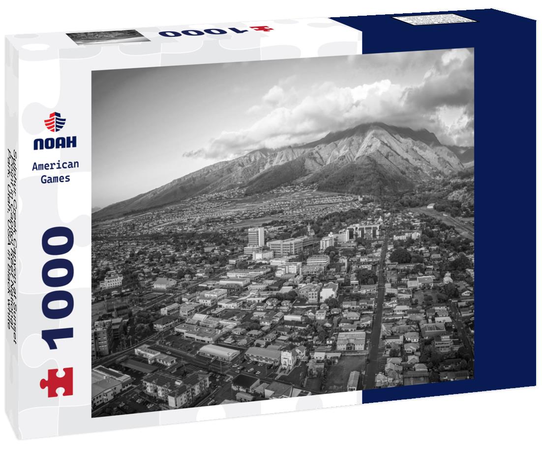 Noah Jigsaw Puzzle Sulphur Creek Canyon at Sunset Point in Capitol Reef National Park, Utah, USA in black white 1000 pieces