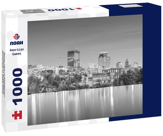 Noah Jigsaw Puzzle Aerial view of Middletown, Connecticut at sunset in November in black white 1000 pieces