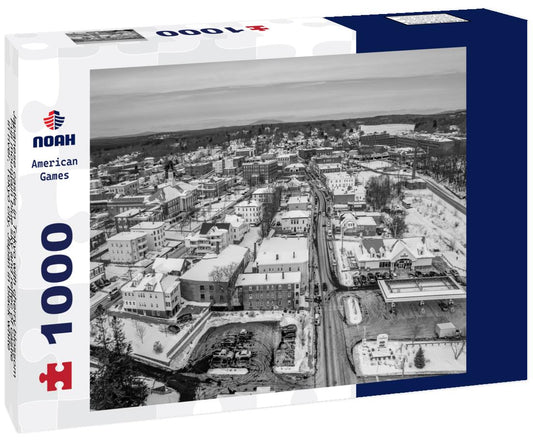 Noah Jigsaw Puzzle Japanese castle in Tokyo with cherry blossom, Fuji mountain blue sky and reflec of castle in river, Tokyo city, Japan in black white 1000 pieces