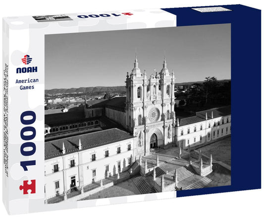 Noah Jigsaw Puzzle York River aerial view at Stage Neck at the river mouth to York Harbor in town of York, Maine ME in black white 1000 pieces