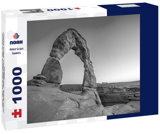 Noah Jigsaw Puzzle Prague - Charles bridge, Czech Republic. Scenic aerial sunset on the architecture of the Old Town Pier and Charles Bridge over the Vltava River in Prague, Czech Republic in black white 1000 pieces