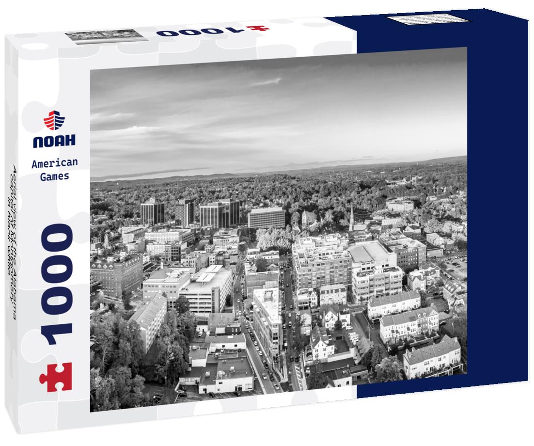 Noah Jigsaw Puzzle Aerial view of the Alabama capital of Montgomery in black white 1000 pieces