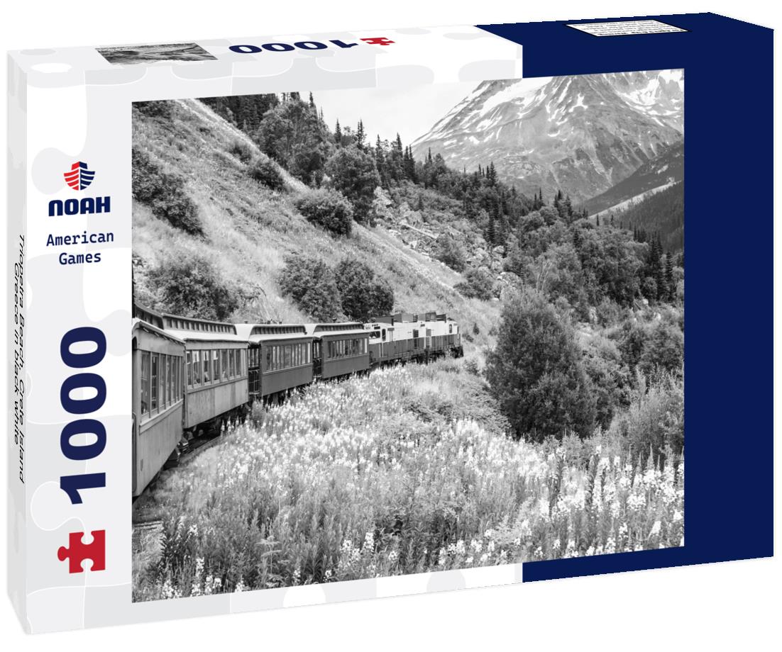 Noah Jigsaw Puzzle Triopetra Beach, Crete Island, Greece in black white 1000 pieces