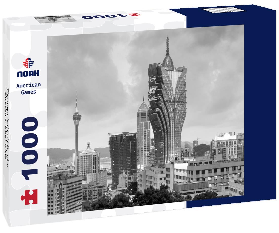 Noah Jigsaw Puzzle The town hall in Lidköping, Sweden in black white 1000 pieces