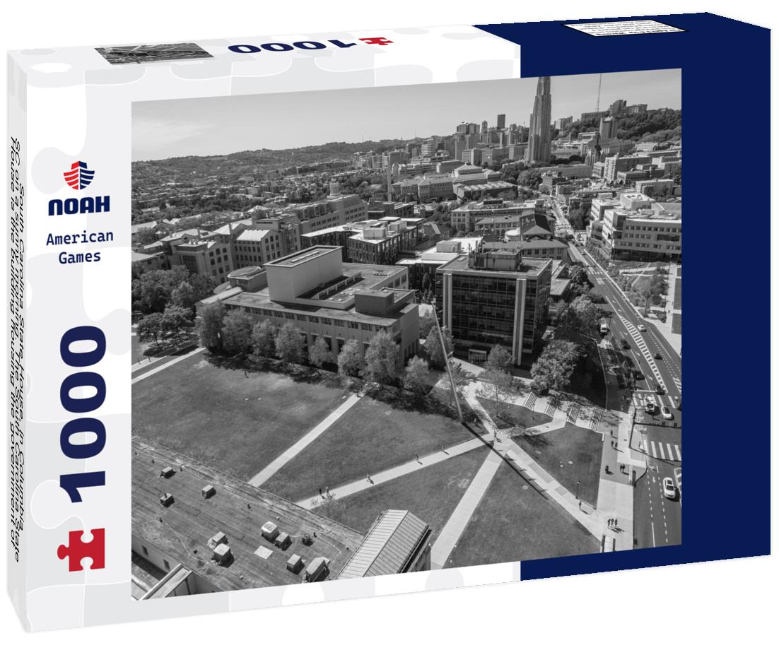 Noah Jigsaw Puzzle South Carolina State House, in Columbia, SC on a sunny morning. The South Carolina State House is the building housing the government of the U.S. state of South Carolina in black white 1000 pieces