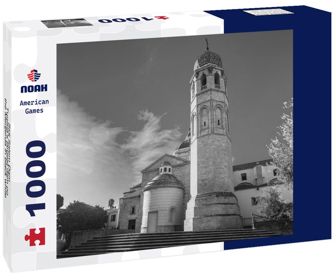 Noah Jigsaw Puzzle Sidi Salem Dam - Tunisia's largest dam on the Medjerda in black white 1000 pieces