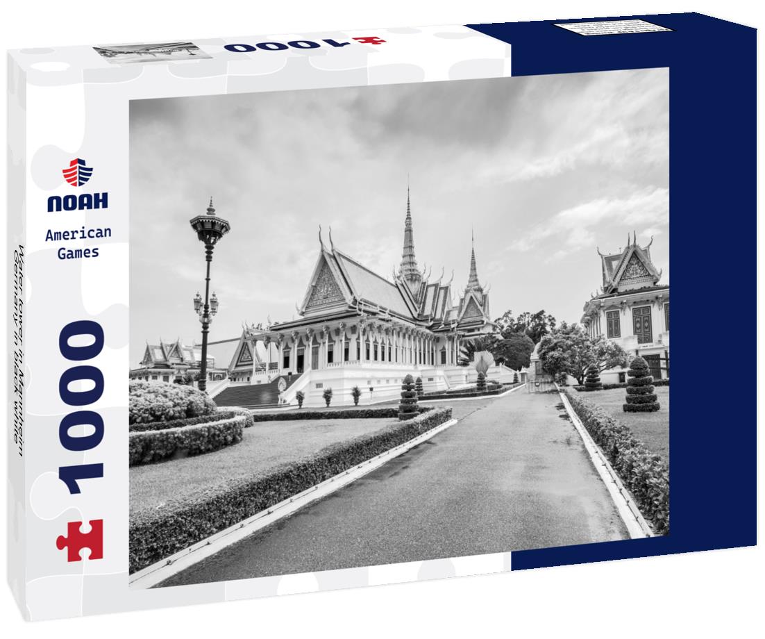 Noah Jigsaw Puzzle Water tower in Mannheim, Germany in black white 1000 pieces