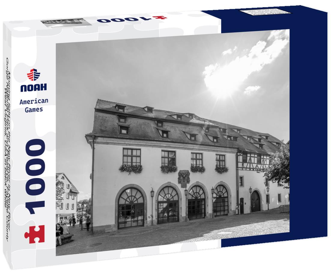 Noah Jigsaw Puzzle Morning light on the New River in New River Gorge National Park and Preserve, Fayette County, West Virginia, USA in black white 1000 pieces