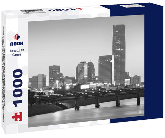 Noah Jigsaw Puzzle Low clouds in the valley at sunset, seen from Clingmans Dome, Great Smoky Mountains National Park, Tennessee in black white 1000 pieces