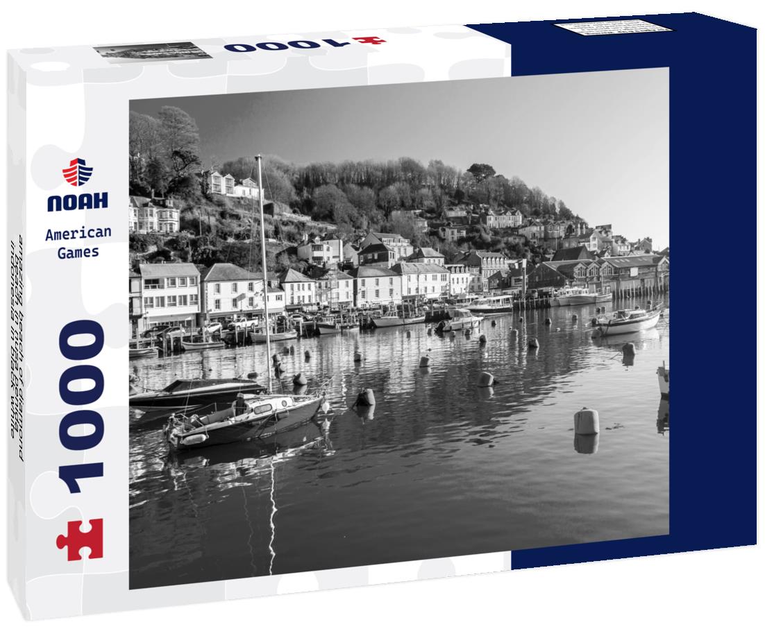 Noah Jigsaw Puzzle amazing beach of diamond beach in nusa penida, indonesia in black white 1000 pieces