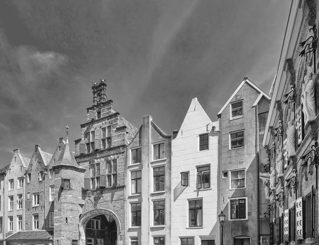 Noah Jigsaw Puzzle Sunset and clouds over the skyline of Orlando and the fountain at Lake Eola Park, Orlando FL in black white 1000 pieces