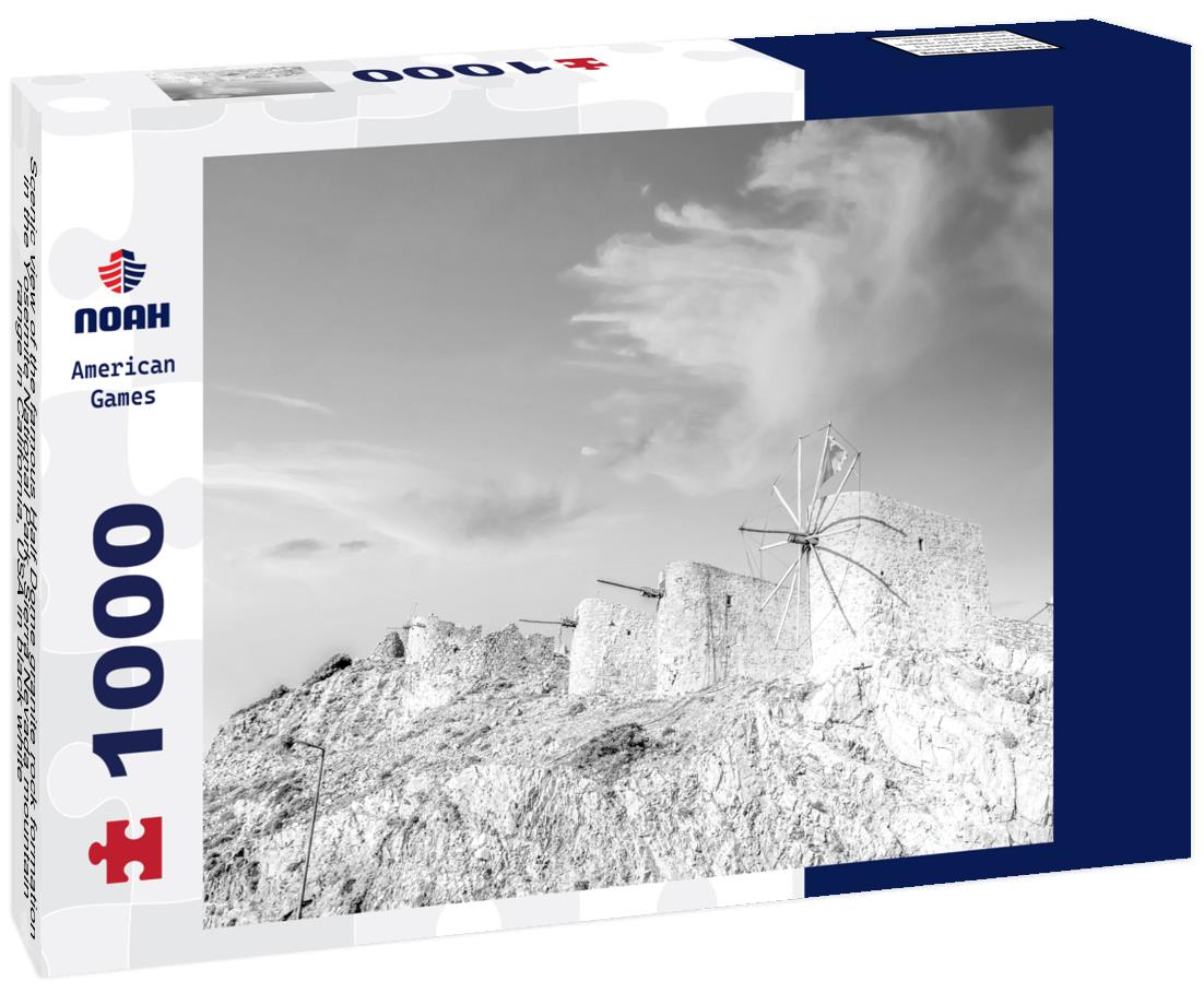 Noah Jigsaw Puzzle Scenic view of the famous Half Dome granite rock formation in the Yosemite National Park, Sierra Nevada mountain range in California, USA in black white 1000 pieces