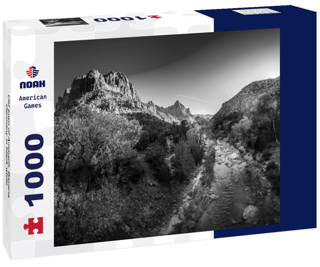 Noah Jigsaw Puzzle Old town of Ansbach, Bavaria, Germany in black white 1000 pieces